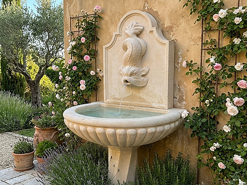 Fontaine murale sur pied