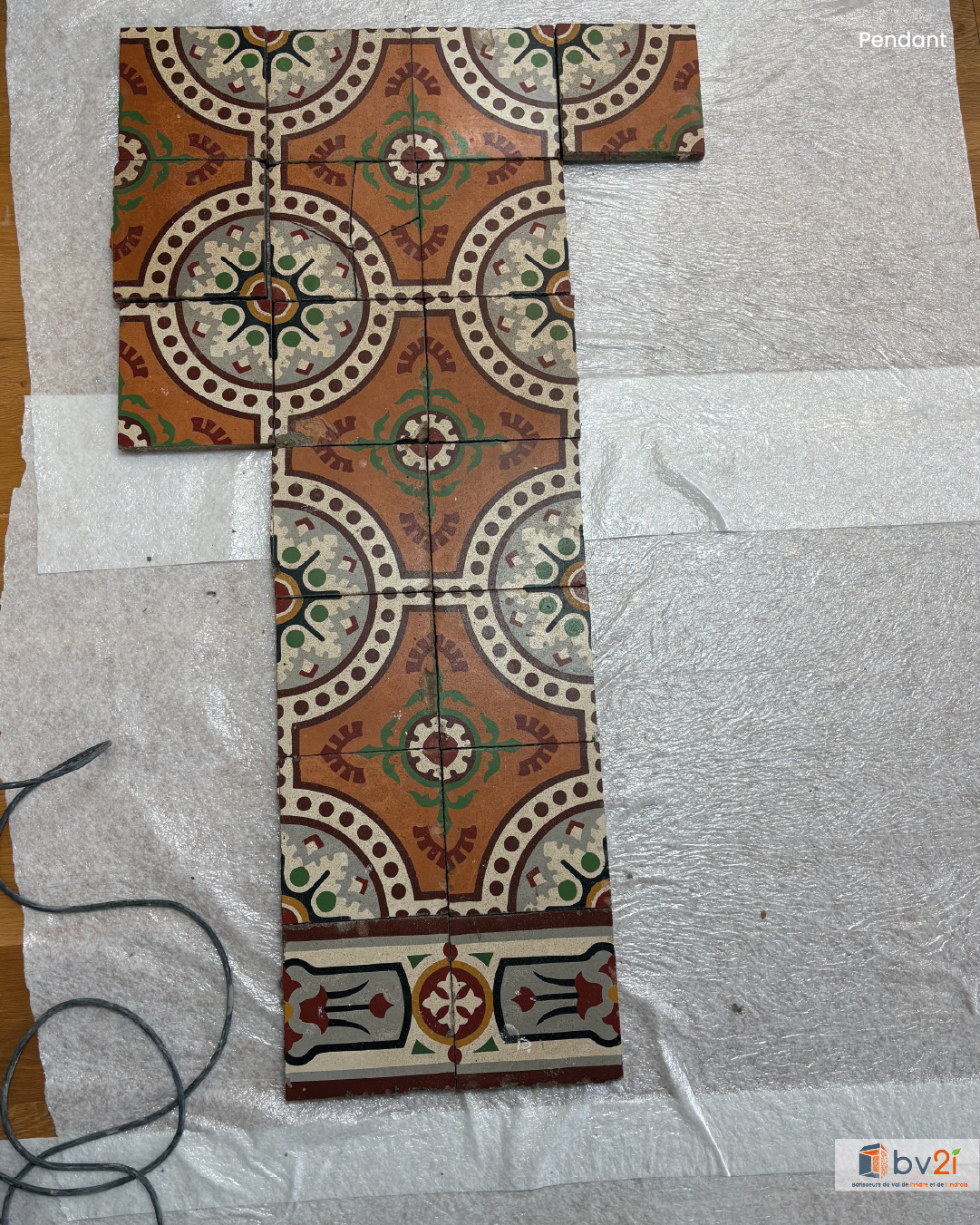 Restauration de patrimoine : rénovation partielle d’un sol en carreaux de ciment
